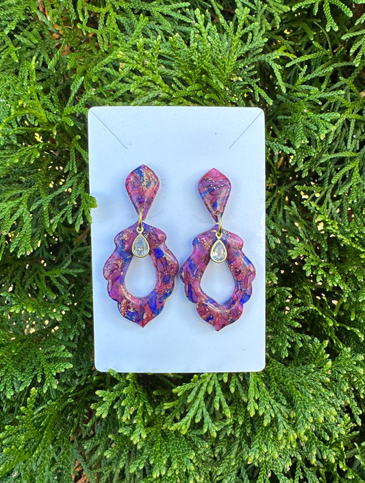 “Blurple” Moroccan Stone Dangle Earrings