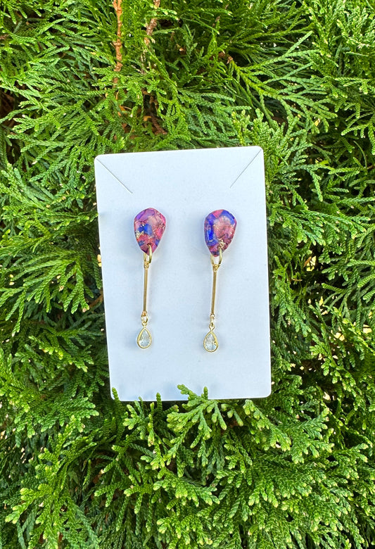 “Blurple” Stone Drop Earrings