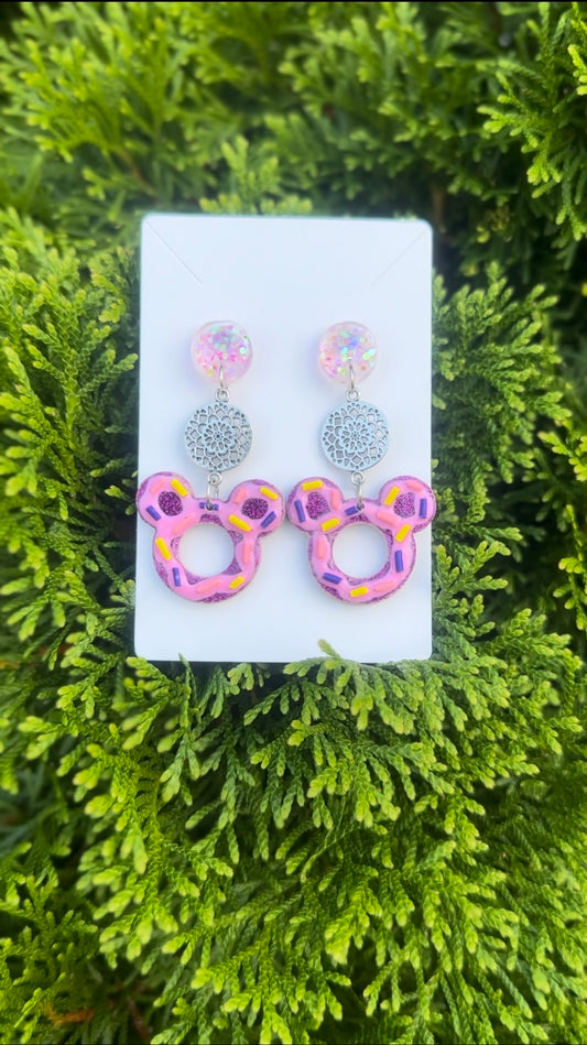 “Mickey Donut” Dangle Earrings