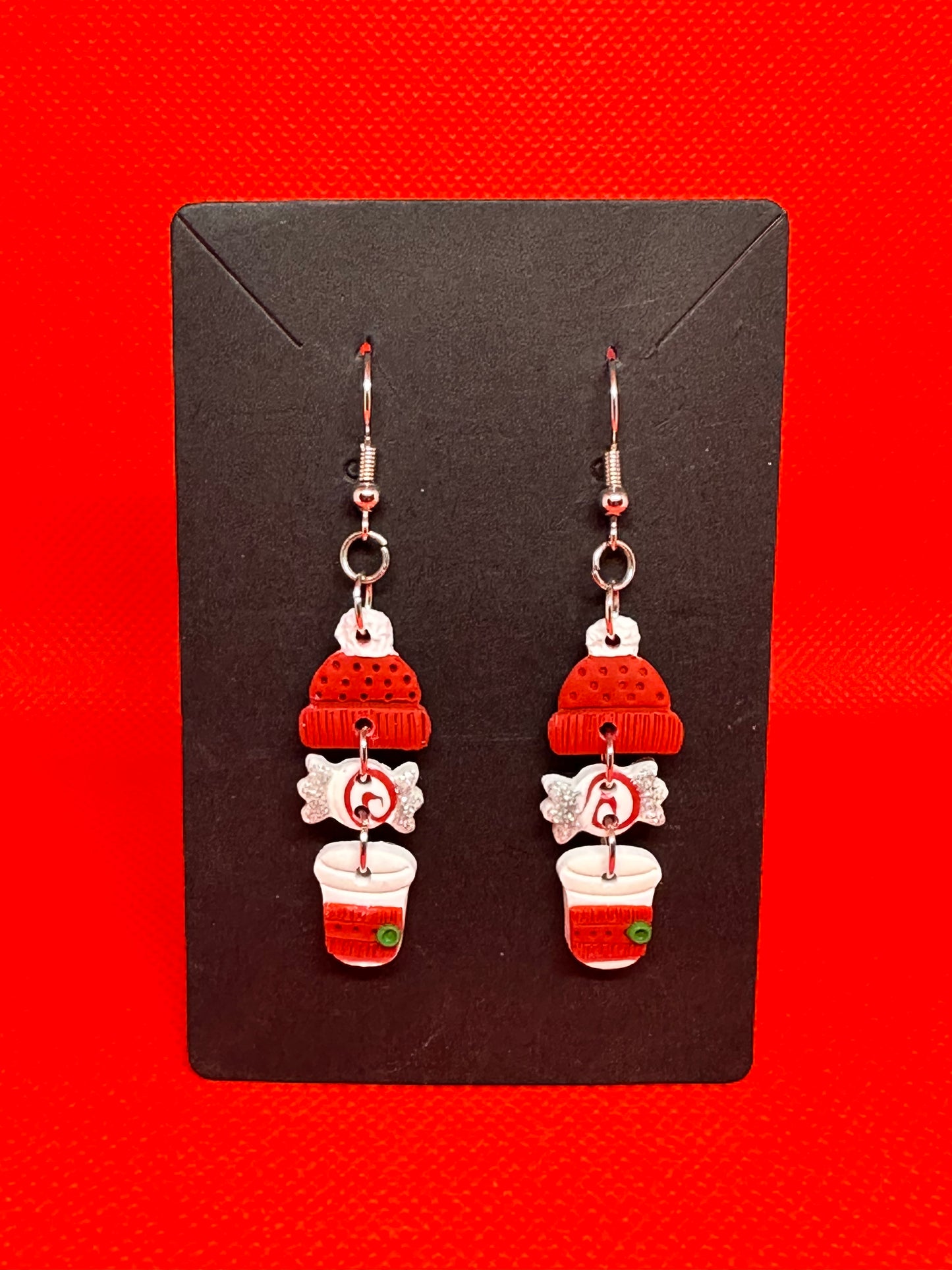 Warm Peppermint Mocha Earrings