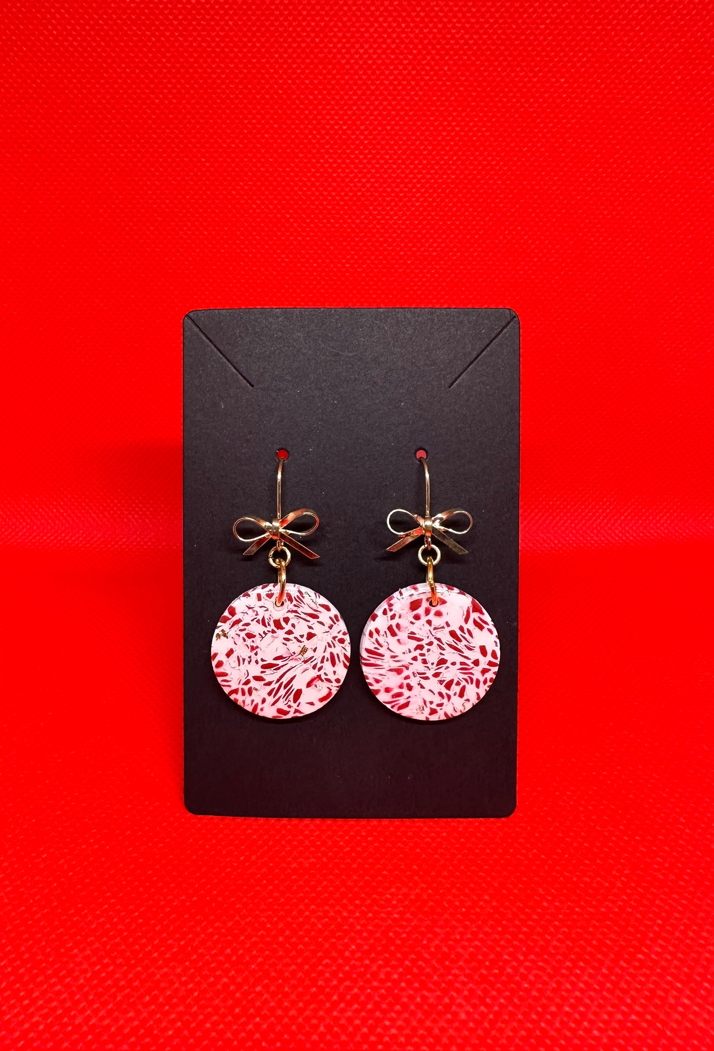 Candy Cane Circle Earrings