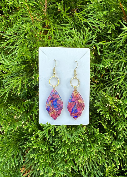 “Blurple” Circle Drop Earrings