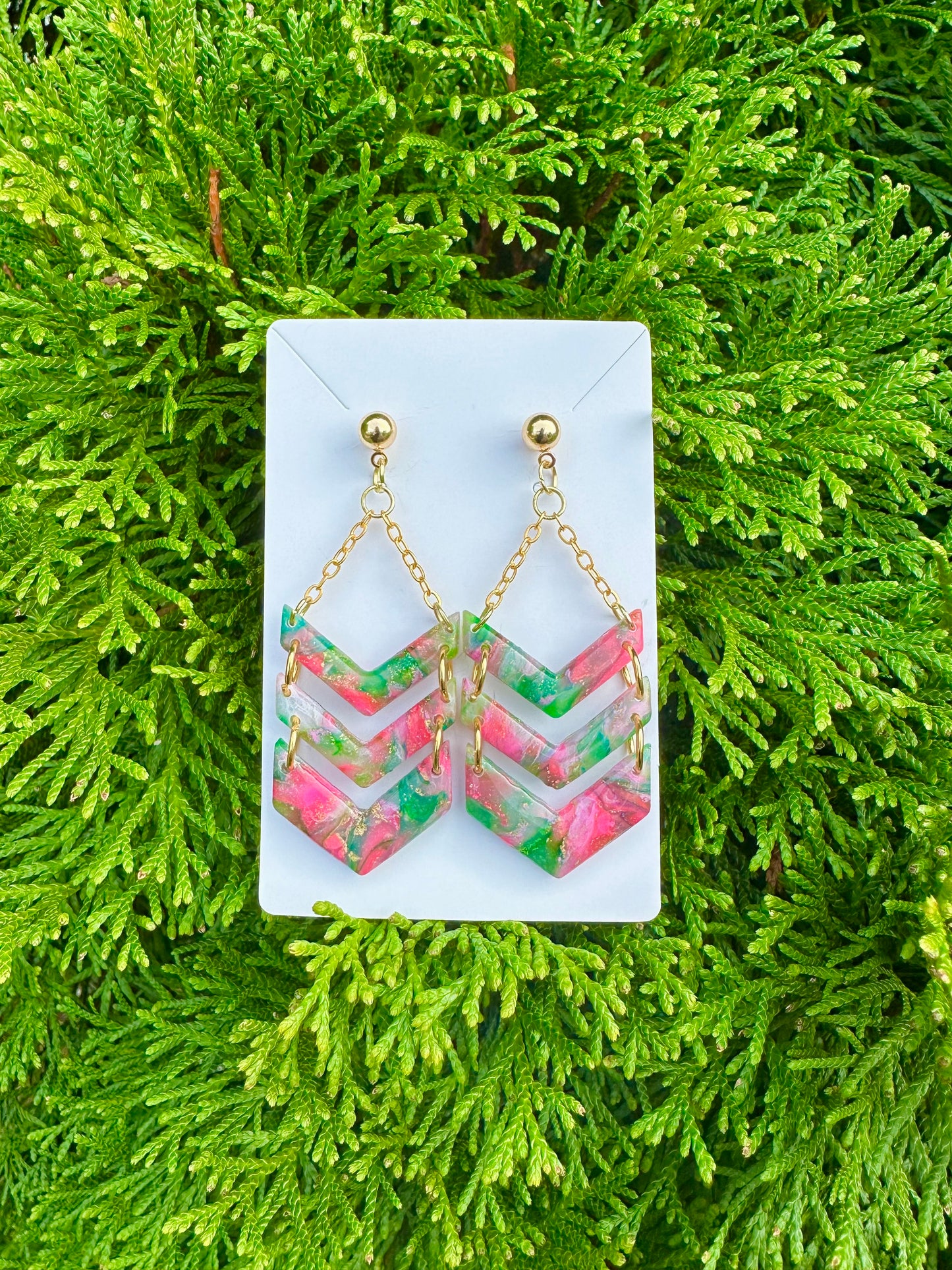 “Zen Garden” Chevron Dangle Earrings