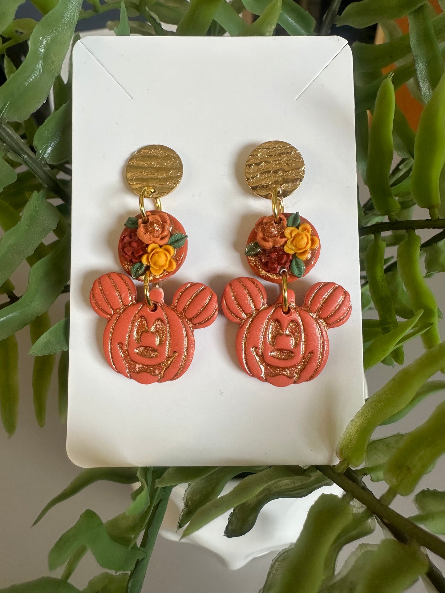 “Mickey Pumpkin” Dangle Earrings