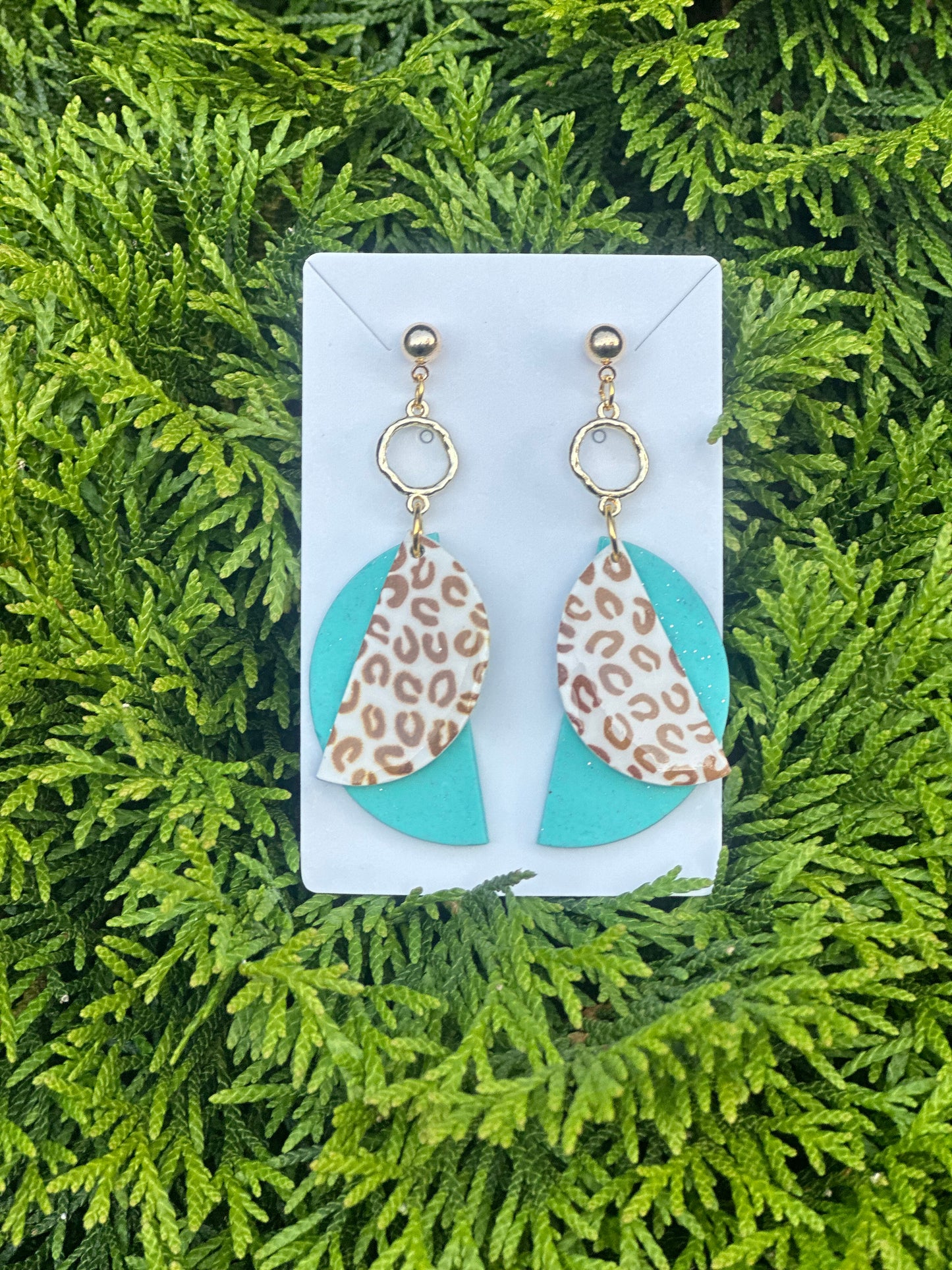 Half Leopard Dangle Earrings