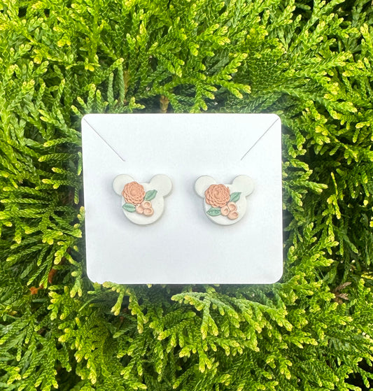 “Floral Mickey” Stud Earrings